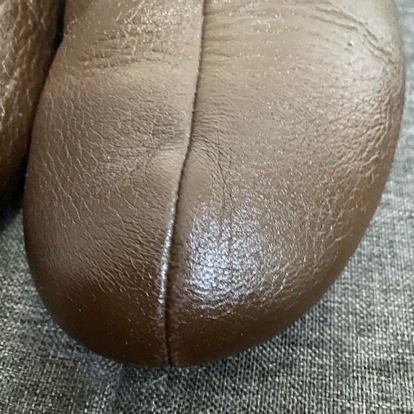 Ugg Mens Brown Leather Sherpa Lounge Slippers- Sz-10 - Picture 4 of 16